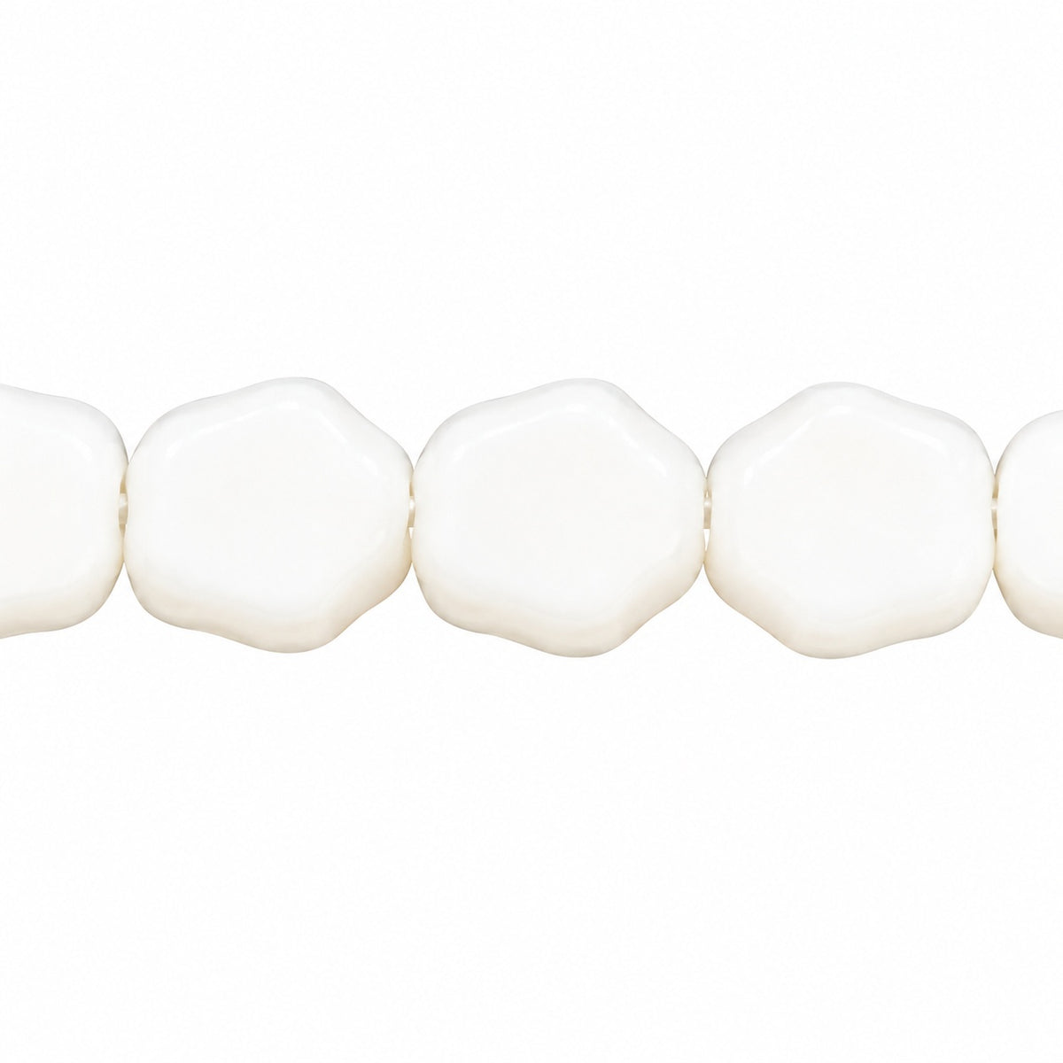Sunset Flower Beads, White (02010), Glass, Czech Republic