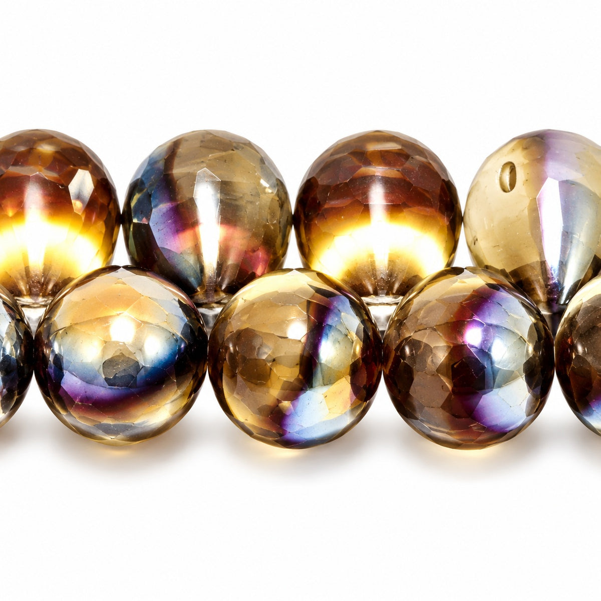 Drop Beads, Transparent Orange Prismatic Phoenix (10030-27104), Glass, Czech Republic