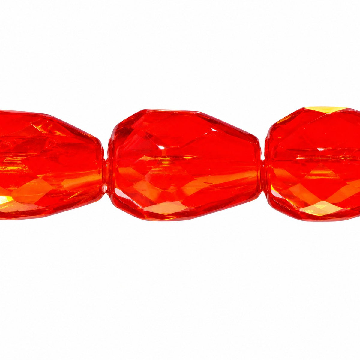 Faceted Fire Polished Beads Special Cut, Transparent Orange (90020), Glass, Czech Republic