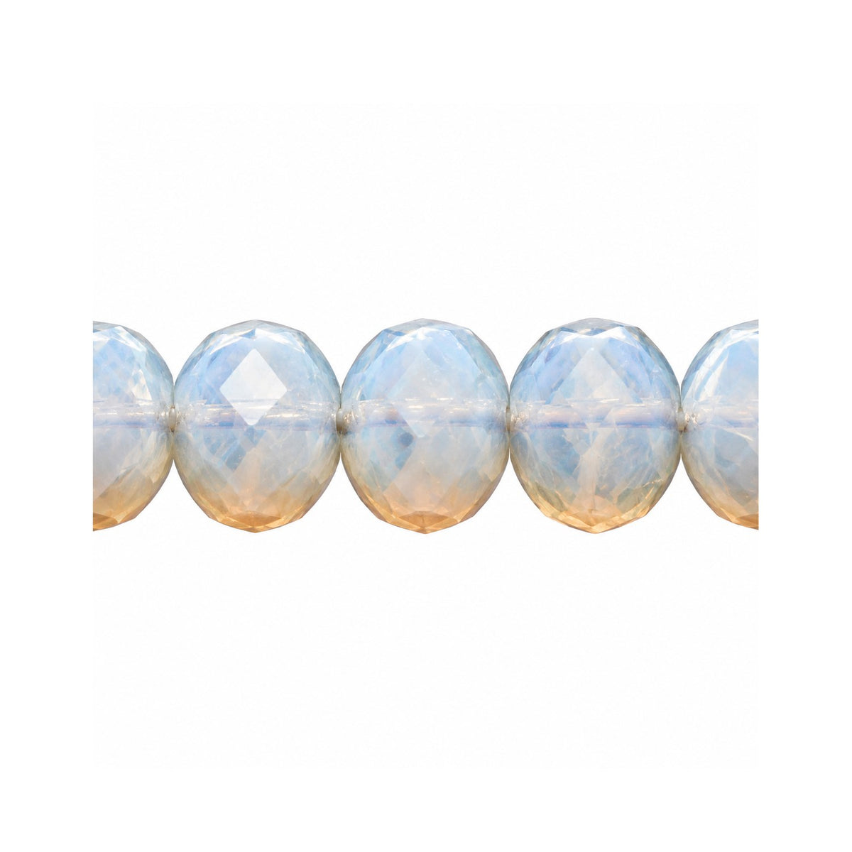 Special Cut Faceted Fire Polished Beads, Opal White (01000), Glass, Czech Republic