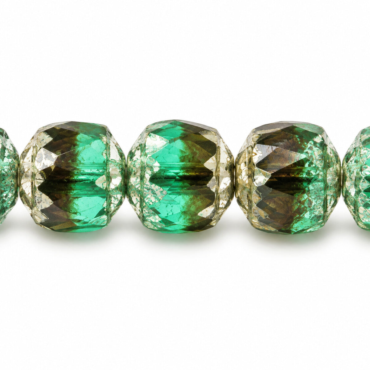 Cathedral Faceted Fire Polished Beads, X3196 Antique Silver Patina (x3196-81002), Glass, Czech Republic