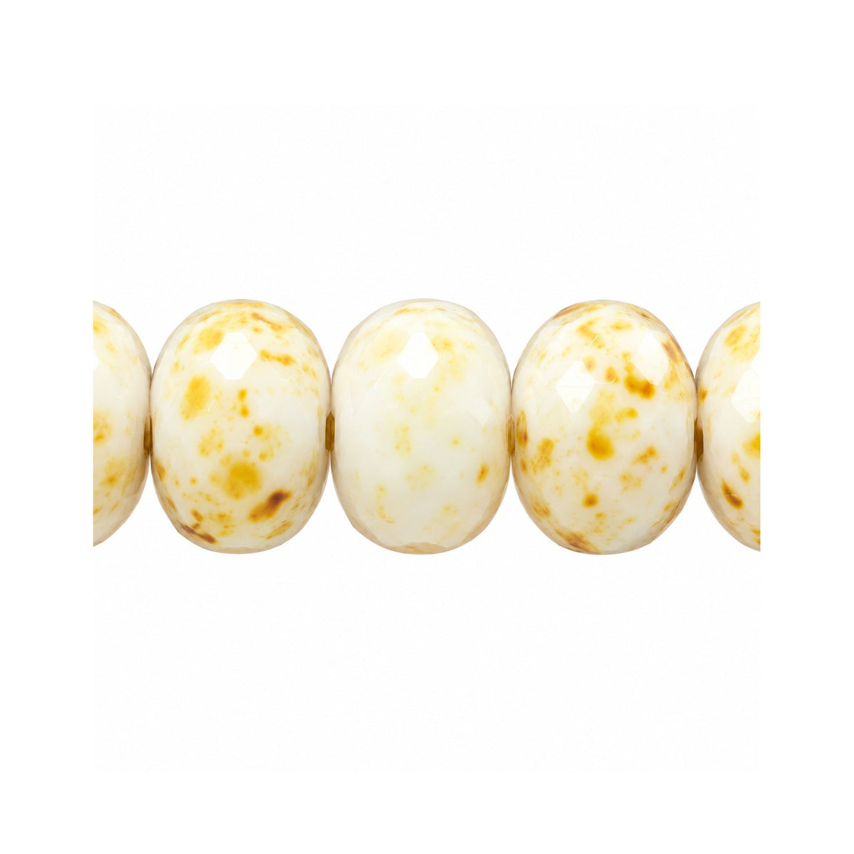Special Cut Faceted Fire Polished Beads, Chalk White Stain Strong Ab (03000-86805-28701), Glass, Czech Republic