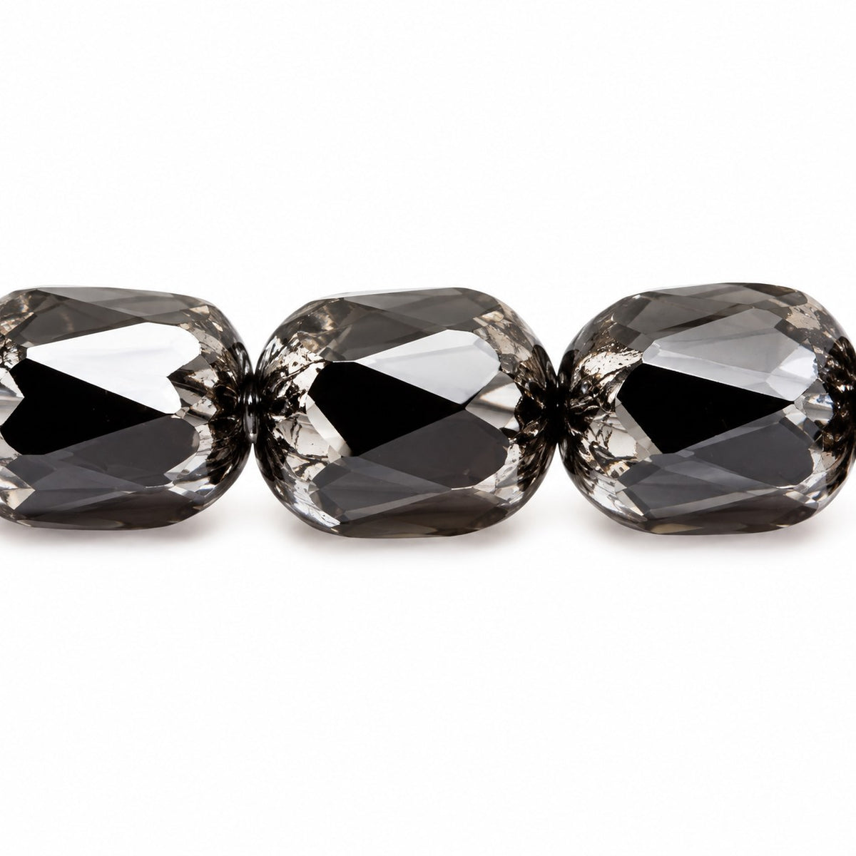 Faceted Fire Polished Beads Special Cut, Black Platin (23980-13702), Glass, Czech Republic