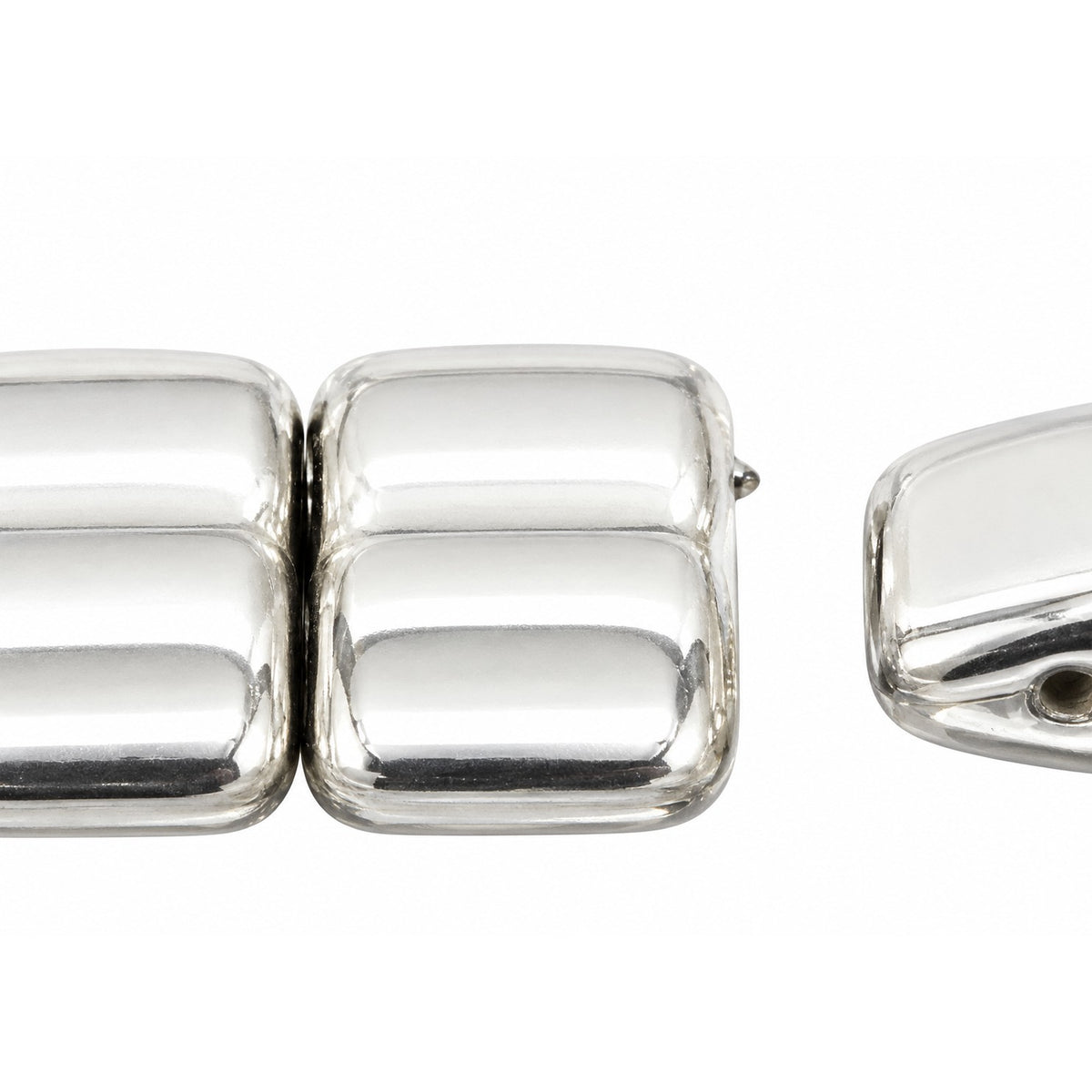 Rectangle 2-Hole Beads, Crystal Silver (00030-27000), Glass, Czech Republic