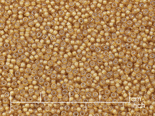 OUTLET Rocailles Seed Beads Preciosa Ornela size 10/0, Transparent Orange Hematite Beige (10050-14400), Glass, Czech Republic