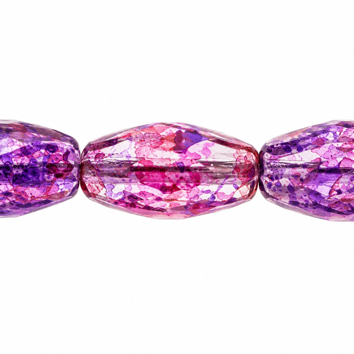 Fire Polished Faceted Oval Beads, Crystal 48510 (00030-48510), Glass, Czech Republic
