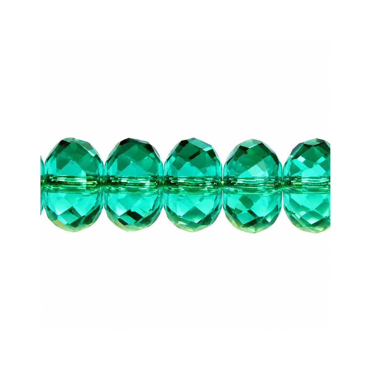 Special Cut Faceted Fire Polished Beads, Transparent Green Emerald (50710), Glass, Czech Republic