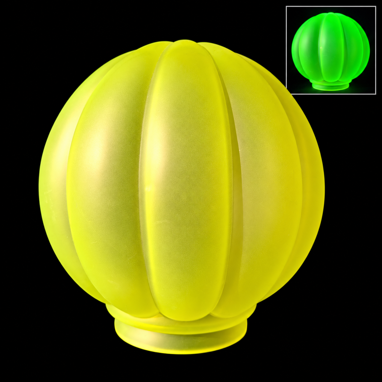 Uranium Glass lamp shade - Ball 195 mm, 207 × 195 - 99 mm, OUTLET