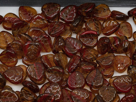 OUTLET Heart Leaf Beads, 9 mm, Glass, Czech Republic
