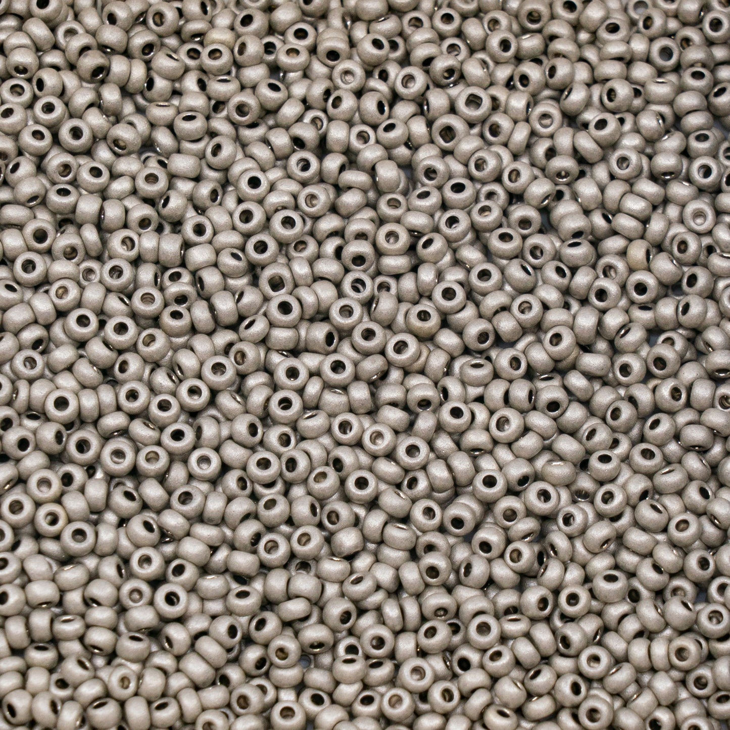 OUTLET 10 grams Preciosa Ornela Seed Beads, Round Hole, Loose, Mat, 10/0, grey metallic dyed crystal (18542), Glass, Czech Republic