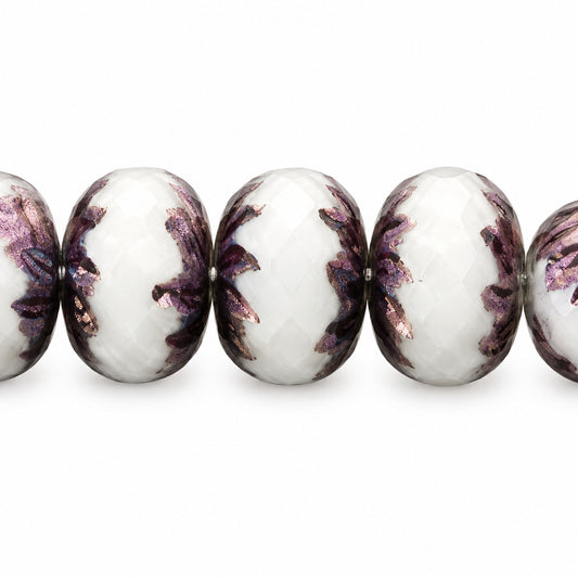 Special Cut Faceted Fire Polished Beads, Chalk White Bronze (03000-14415), Glass, Czech Republic