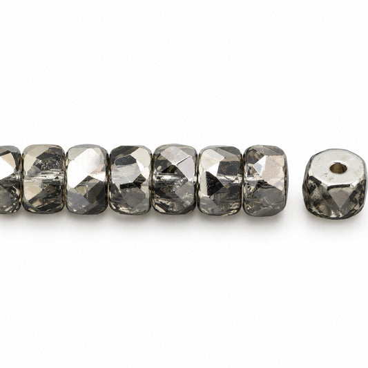 Faceted Special Cut Beads Rondelle, Crystal Crystal Silver Half Coating (00030-27001), Glass, Czech Republic