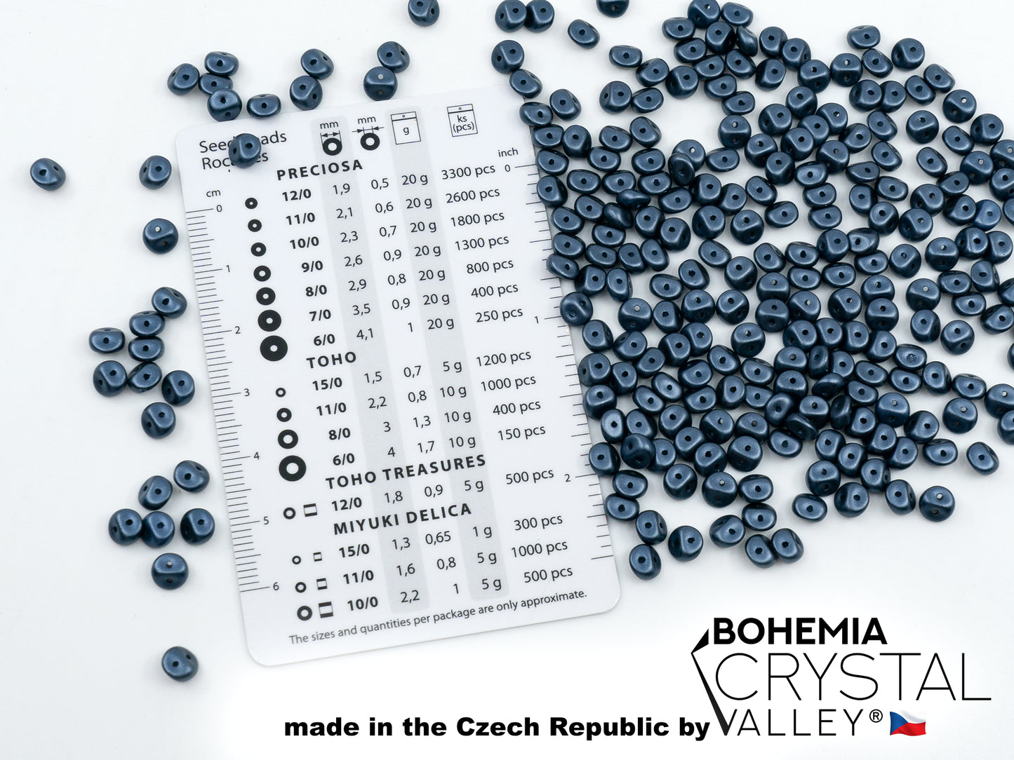 Es-o 2-hole round beads (like SuperDuo) Pastel Dark Blue Gray (25042), Glass, Czech Republic