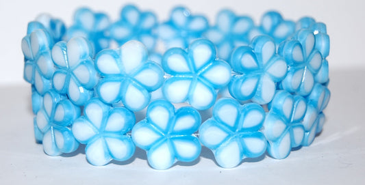 桌切花珠，蓝白色哑光（07624-M），玻璃，捷克共和国