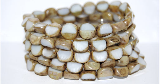 アウトレット 10グラム テーブルカットビーズ ルーフ、12 x 12 mm、46006 ピカソ (46006-43400)、ガラス、チェコ共和国