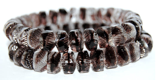 奥特莱斯 10 克大教堂多面火抛光珠，14 x 9 毫米，混合水晶紫色 (27008)，玻璃，捷克共和国