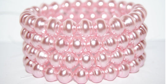 OUTLET 10克圆形带衬里珠子，10 x 10毫米，珍珠粉色（70475），玻璃，捷克共和国