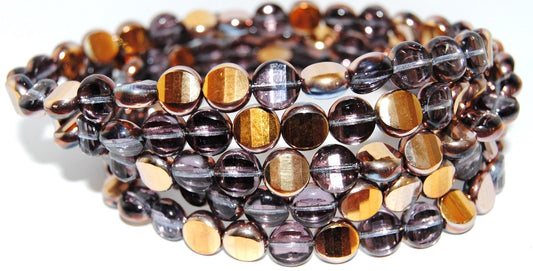 OUTLET 10  grams Faceted Shaped Beads, 10 x 5 mm, Transparent Light Amethyst Rose Gold Capri (20020-27101), Glass, Czech Republic