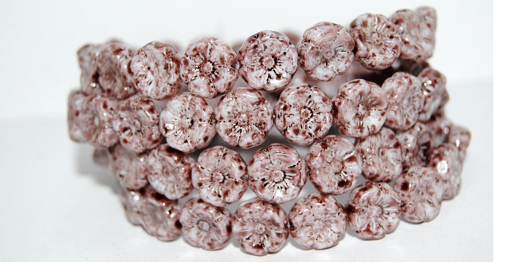 OUTLET 10 grams Hawaiian Flower Beads, 12 x 12 mm, 14K (14K), Glass, Czech Republic