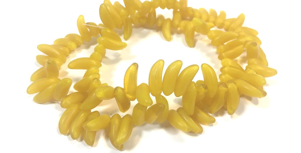 奥特莱斯 10克香蕉珠，17 x 6毫米，蛋白石黄（81210），玻璃，捷克共和国