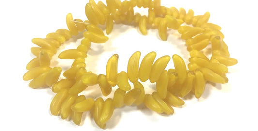 奥特莱斯 10克香蕉珠，17 x 6毫米，蛋白石黄（81210），玻璃，捷克共和国