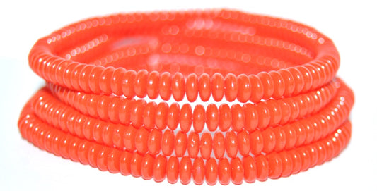 OUTLET 10 grams Space Disk Beads, 2 x 5 mm, Orange (orange-wax), Glass, Czech Republic