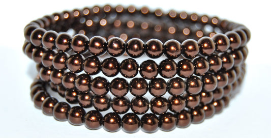 Round Pressed Glass Beads Druck, Wax 3 (6-WAX-3), Glass, Czech Republic ~ STRANDED