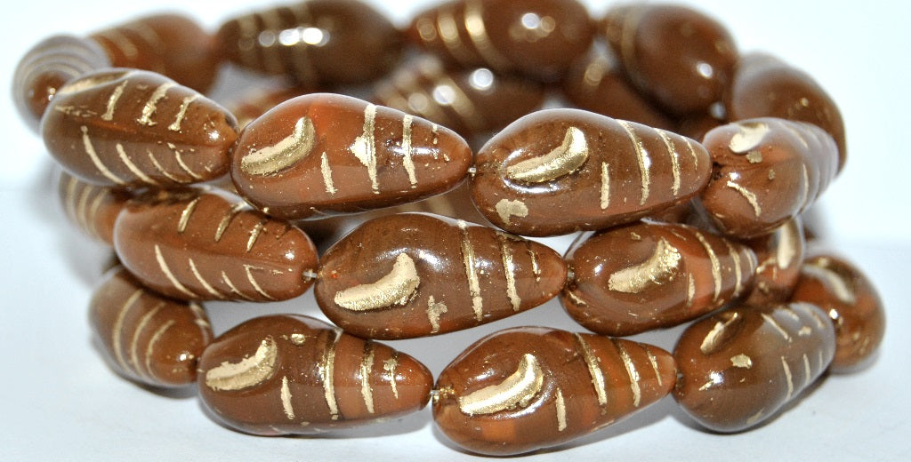 カマエニダエ貝殻プレスガラスビーズ、（16616 54202）、ガラス、チェコ共和国 ~ STRANDED