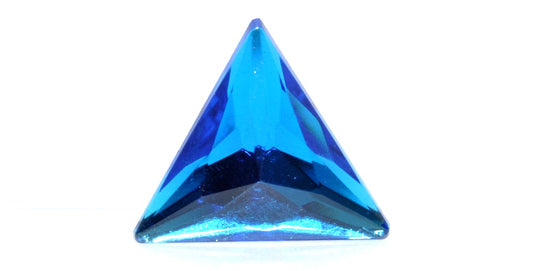 Triangle Faceted Cabochon, Blue Zirkon Foiled (BLUE-ZIRKON-SIMILIZATION), Glass, Czech Republic