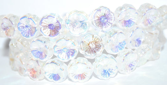 奥特莱斯 10克夏威夷花珠，14 x 14毫米，水晶Ab 2Xside（00030-AB-2xSIDE），玻璃，捷克共和国