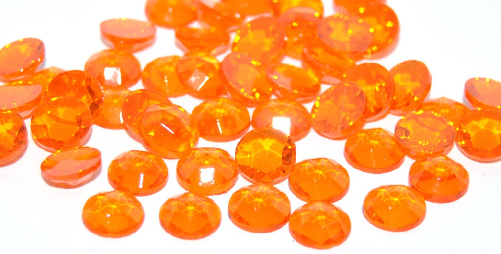 Round Flat Back Faceted Cabochon, Hyacinth (HYACINTH), Glass, Czech Republic ~ STRANDED