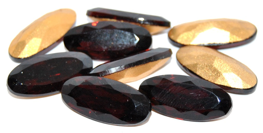 フラットバックガラスカボション（穴なし）、Siam Foiled（2210-SIAM-SIMILIZATION）、ガラス、チェコ共和国～STRANDED