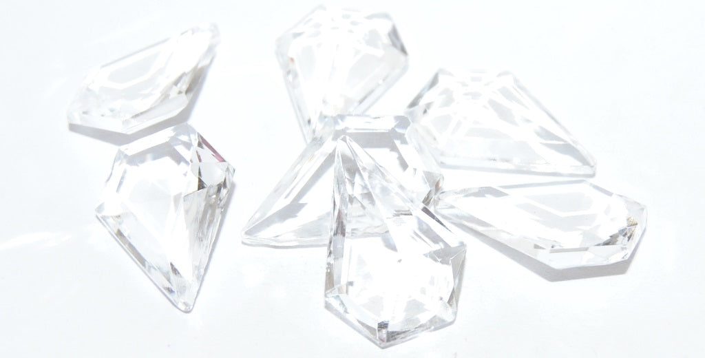 Diamond Shaped Pointed Back Cabs, Crystal (CRYSTAL), Glass, Czech Republic ~ STRANDED