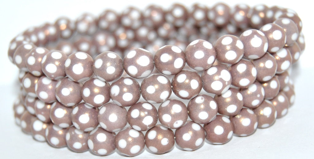 Special Ball-Cut Round Pressed Beads, White A (02010-A), Glass, Czech Republic ~ STRANDED