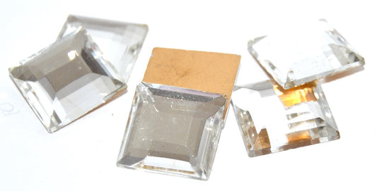 Square Flat Back Cabs, Crystal Foiled (CRYSTAL-SIMILIZATION), Glass, Czech Republic ~ STRANDED