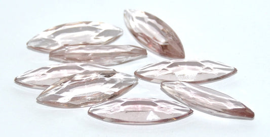 Faceted Navette Glass Crystals, Light Amethyst (LT.AMETHYST), Glass, Czech Republic ~ STRANDED