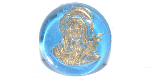 Round Cabochons Religious Ornament, 17 (17), Glass, Czech Republic