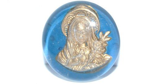 Round Cabochons Religious Ornament, 18 (18), Glass, Czech Republic