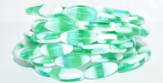 椭圆形蟑螂珠，混合颜色 2 (MIX-2)，玻璃，捷克共和国