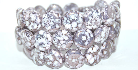 OUTLET 10  grams Coin Beads, 15 x 5 mm, White 15415 (02010-15415), Glass, Czech Republic