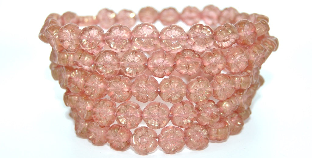 OUTLET 10 grams Hawaiian Flower Beads, 8 x 8 mm, Crystal Luster Red Full Coated (00030-14495), Glass, Czech Republic