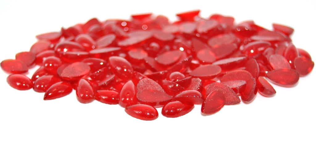 Teardrop Flat Back Cabs, Transparent Red (90090), Glass, Czech Republic ~ STRANDED
