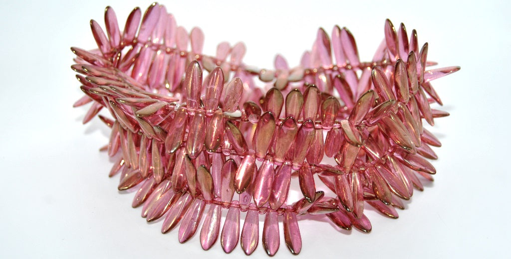 OUTLET 10 grams Dagger Beads, Crystal Luster Red Full Coated (00030-14495), Glass, Czech Republic