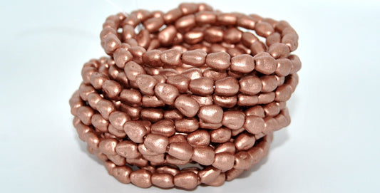 奥特莱斯 10 克碎椭圆珠，7 x 5 毫米，浅色复古铜色 (01770)，玻璃，捷克共和国