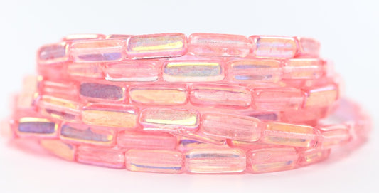 Rectangle Pressed Glass Beads, Crystal 34304 Ab (00030-34304-AB), Glass, Czech Republic