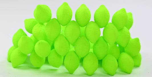 Lemon Friut Pressed Glass Beads, Light Green (25142), Glass, Czech Republic