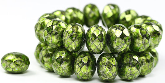 Faceted Special Cut Rondelle Fire Polished Beads, Black Hematite 34301 34310 (23980-14400-34301-34310), Glass, Czech Republic