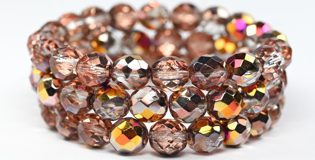 Fire Polished Round Faceted Beads, Crystal Sliperit (00030-29500), Glass, Czech Republic