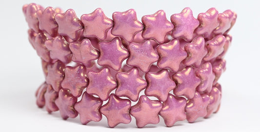 Pressed Beads, White Luster Violet Full Coated (02010-14496), Glass, Czech Republic