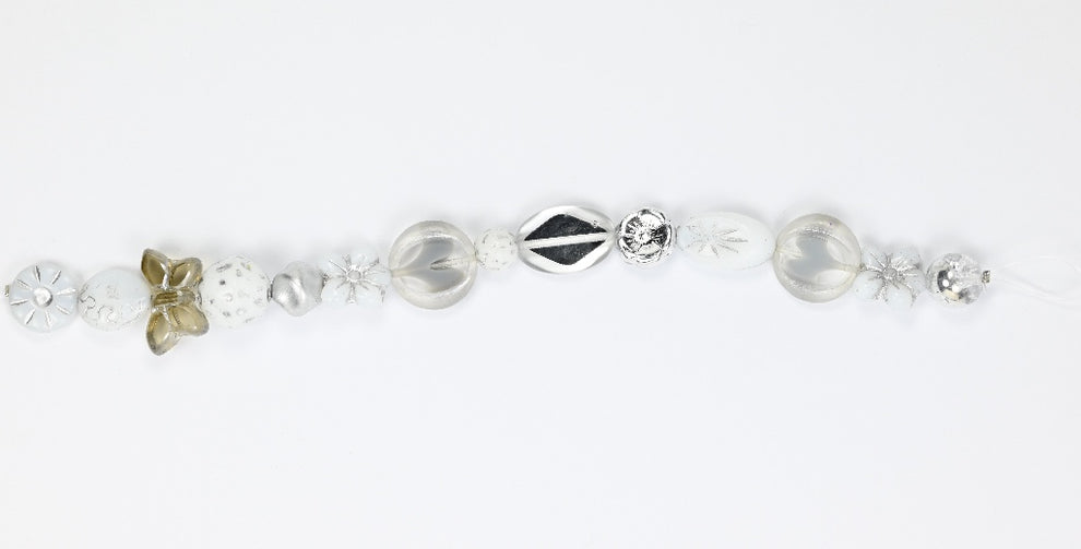 OUTLET 10 grams Stranded Bead Mix, size mix,  (silver), Glass, Czech Republic